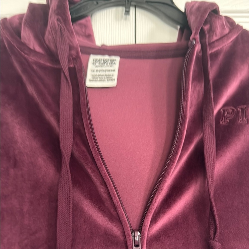 PINK Victoria's Secret Plum Velour Hoodie